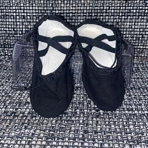 Silky Toes Toddler Kids Ballet Dance Slipper Shoes Gymnastics Black Canvas